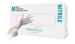 Перчатки смотровые нитриловые Ansell Micro-Touch Nitrile White с высокой тактильной чувствительностью